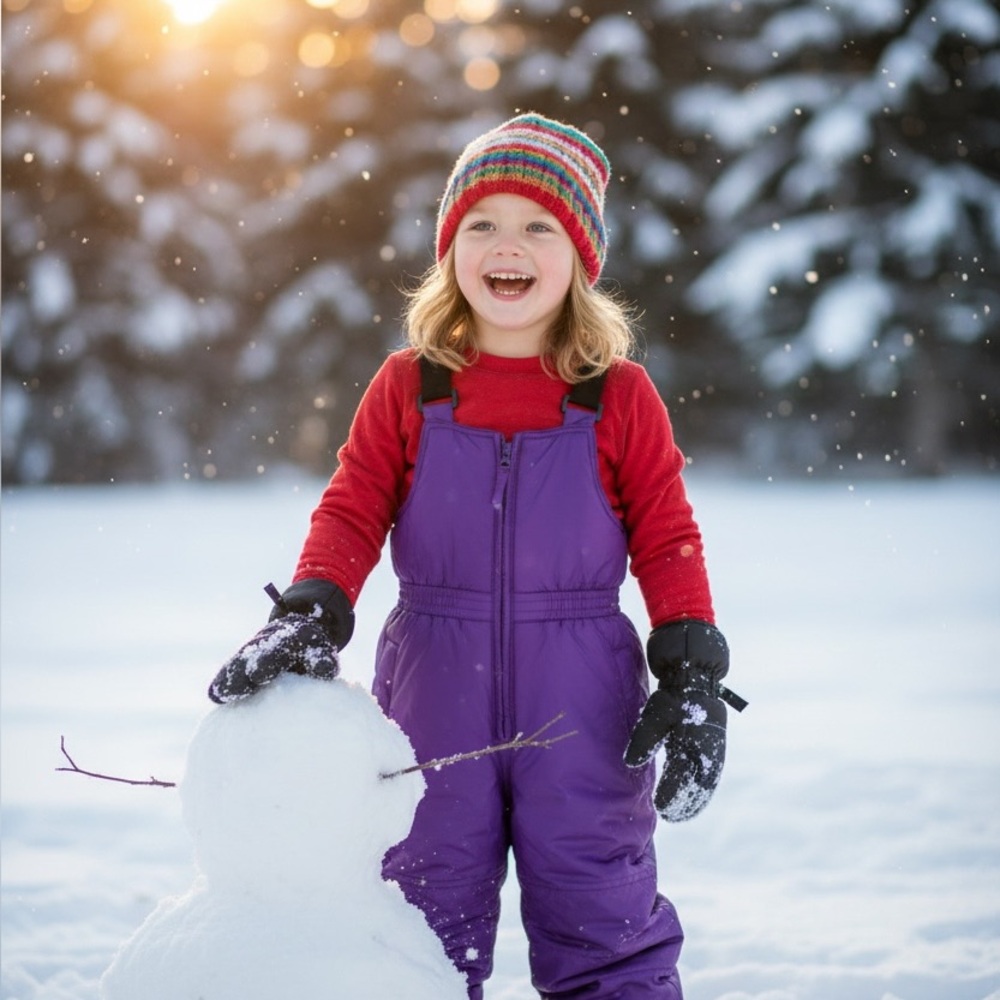 Sequoia Toddler Girls size 4T Purple Insulated Snow Bib Overalls Winter Pants
